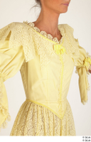  Photos Woman in Historical Civilian dress 1 19th century Historical Clothing upper body yellow dress 0014.jpg
